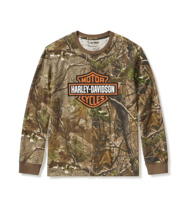 HARLEY-DAVIDSON MENS H-D REALTREE APG LONG SLEEVE KNIT TOP
