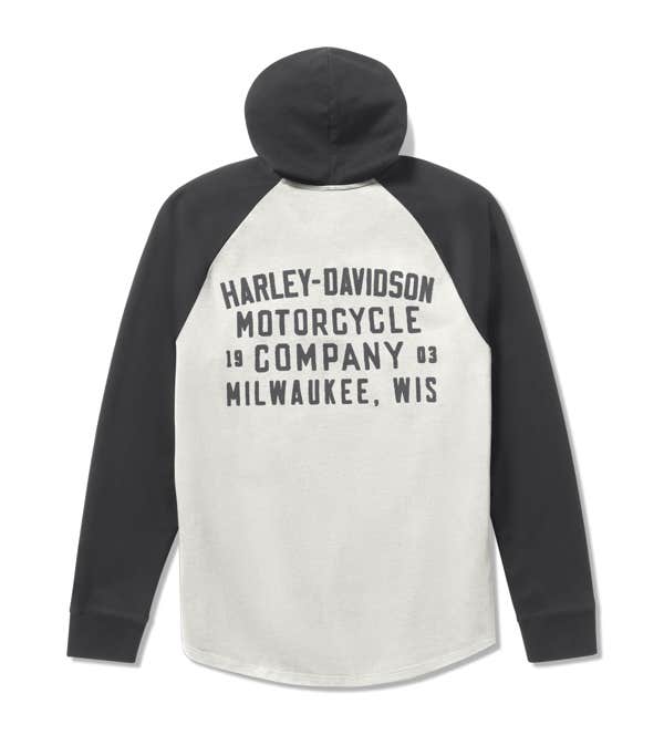 HARLEY-DAVIDSON MENS HDMC RAGLAN HENLEY WITH HOOD