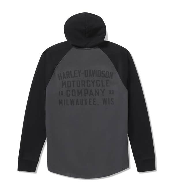 HARLEY-DAVIDSON MENS HDMC RAGLAN HENLEY WITH HOOD