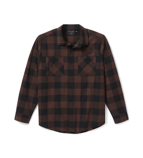 HARLEY-DAVIDSON MENS BAR & SHIELD BUFFALO CHECK FLANNEL