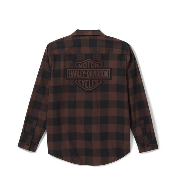 HARLEY-DAVIDSON MENS BAR & SHIELD BUFFALO CHECK FLANNEL