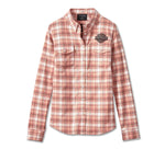 HARLEY-DAVIDSON WOMENS RETRO CLUB CREW FLANNEL SHIRT - YD PLAID