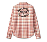 HARLEY-DAVIDSON WOMENS RETRO CLUB CREW FLANNEL SHIRT - YD PLAID