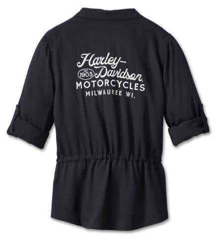 HARLEY-DAVIDSON WOMENS REVOLUTION DRAWSTRING WAIST SHIRT