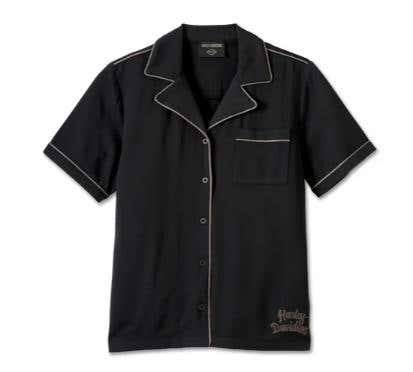 HARLEY-DAVIDSON WOMENS CLUB CREW CONTRAST PIPING SHIRT