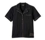 HARLEY-DAVIDSON WOMENS CLUB CREW CONTRAST PIPING SHIRT