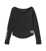 HARLEY-DAVIDSON WOMENS ESSENTIAL OFF THE SHOULDER TOP
