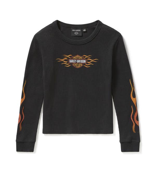 HARLEY-DAVIDSON WOMENS VINTAGE FLAMES KNIT TOP