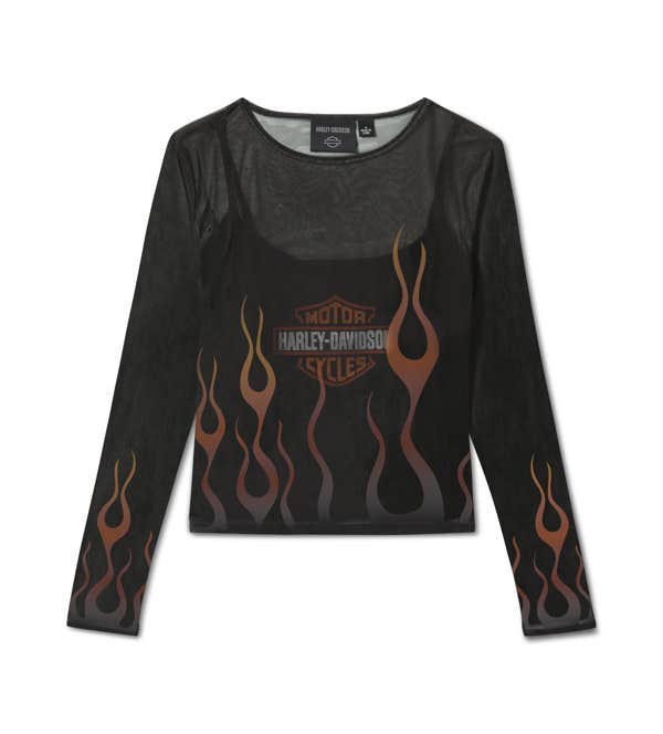 HARLEY-DAVIDSON WOMENS FLAMES FOR DAYS MESH TOP