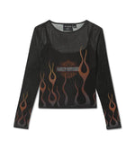 HARLEY-DAVIDSON WOMENS FLAMES FOR DAYS MESH TOP