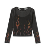HARLEY-DAVIDSON WOMENS FLAMES FOR DAYS MESH TOP