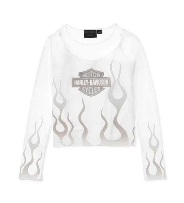 HARLEY-DAVIDSON WOMENS FLAMES FOR DAYS MESH TOP