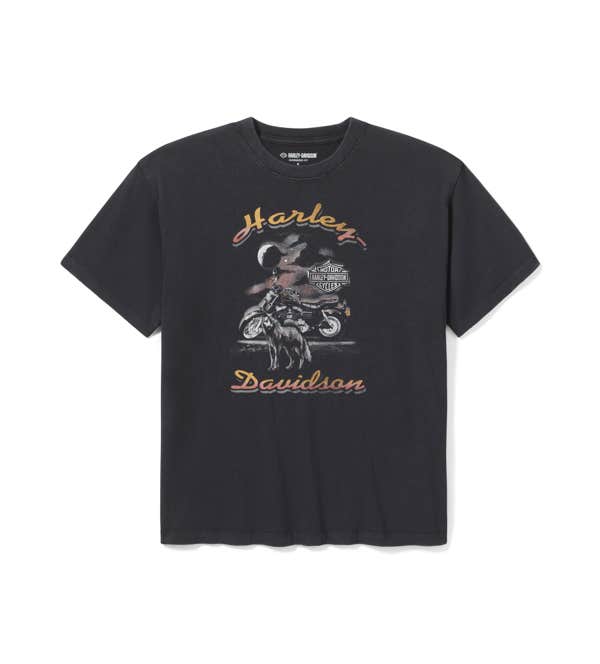 HARLEY-DAVIDSON WOMENS LONE WOLF LOWRIDER OVERSIZED TEE