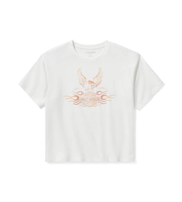 HARLEY-DAVIDSON WOMENS FLAMING EAGLE BOXY TEE