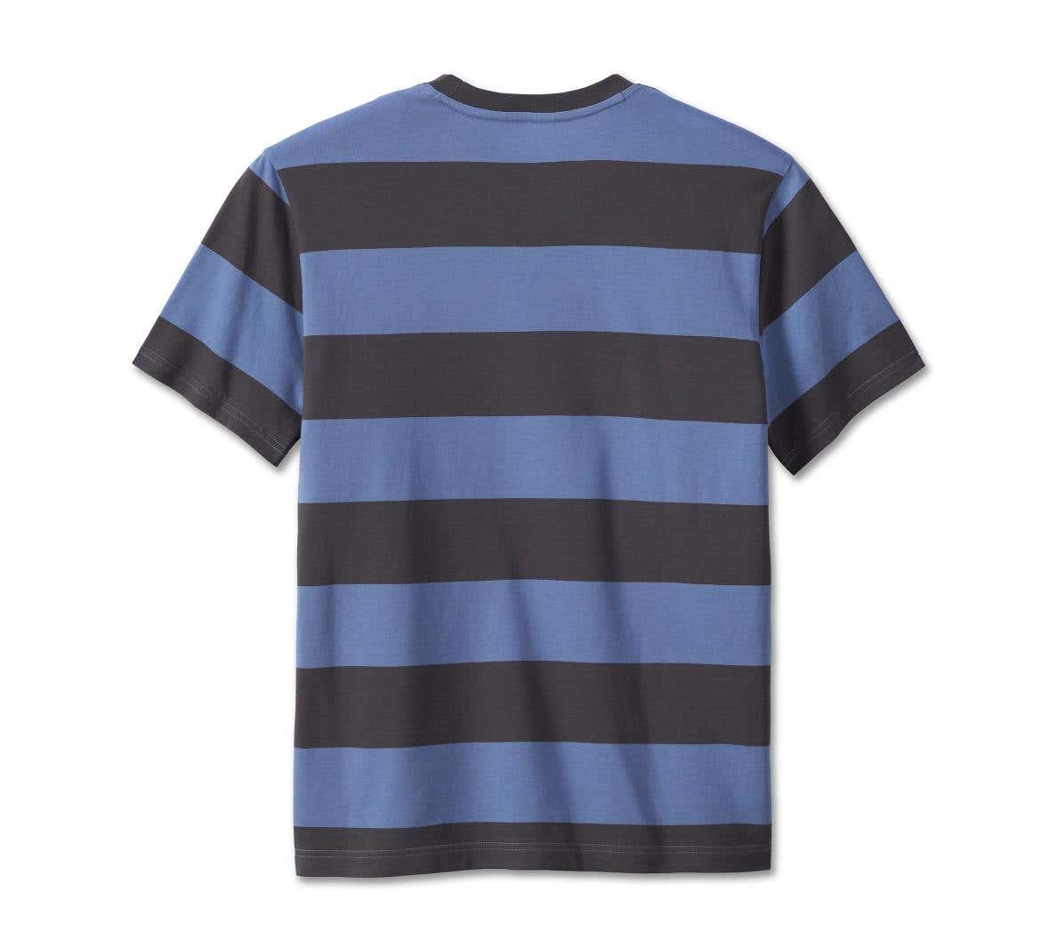 HARLEY-DAVIDSON MENS BAR & SHIELD STRIPED TEE