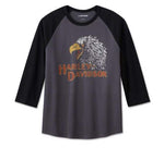 HARLEY-DAVIDSON MENS CLASSIC EAGLE RAGLAN TEE