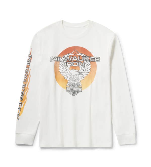HARLEY-DAVIDSON MENS MILWAUKEE IRON EAGLE LONG SLEEVE TEE