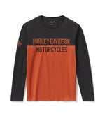 HARLEY-DAVIDSON MENS ESSENTIAL COLORBLOCK LONG SLEEVE TOP
