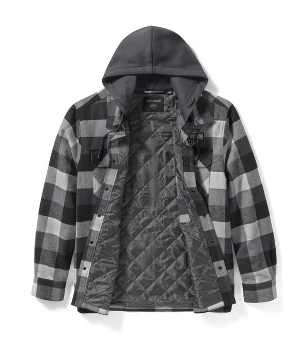 HARLEY-DAVIDSON MENS TRAVELER HOODED SHIRT JACKET