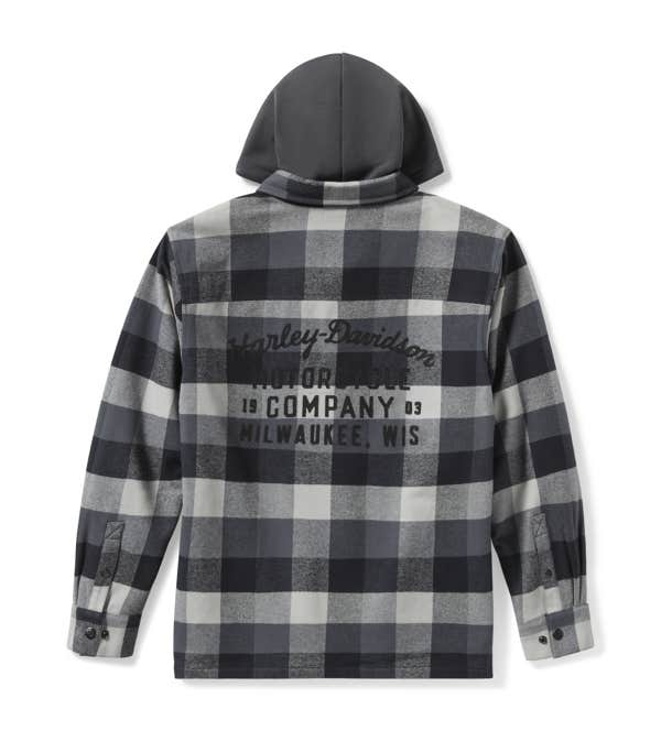 HARLEY-DAVIDSON MENS TRAVELER HOODED SHIRT JACKET