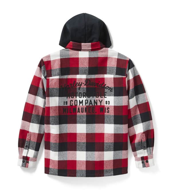 HARLEY-DAVIDSON MENS TRAVELER HOODED SHIRT JACKET