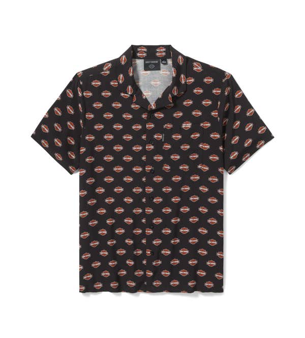 HARLEY-DAVIDSON MENS BAR & SHIELD ALOHA SHIRT