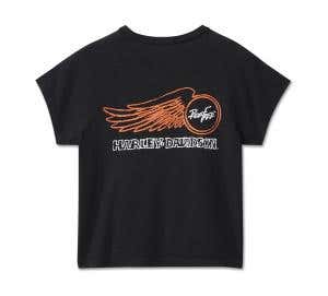 HARLEY-DAVIDSON WOMENS WILLIE G WINGED WHEEL BABY DOLL TEE