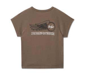 HARLEY-DAVIDSON WOMENS WILLIE G WINGED WHEEL BABY DOLL TEE