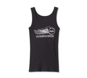 HARLEY-DAVIDSON WOMENS WILLIE G WINGED WHEEL STRETCH RIB TANK