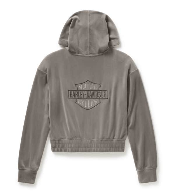 HARLEY-DAVIDSON WOMENS VELOUR ZIP HOODIE
