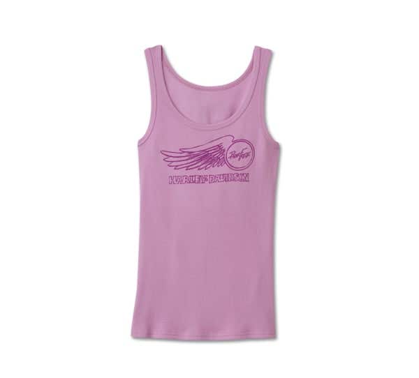 HARLEY-DAVIDSON WOMENS WILLIE G WINGED WHEEL STRETCH RIB TANK