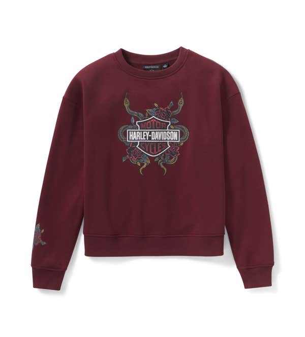 HARLEY-DAVIDSON WOMENS SERPENT ROSE BLING FLEECE