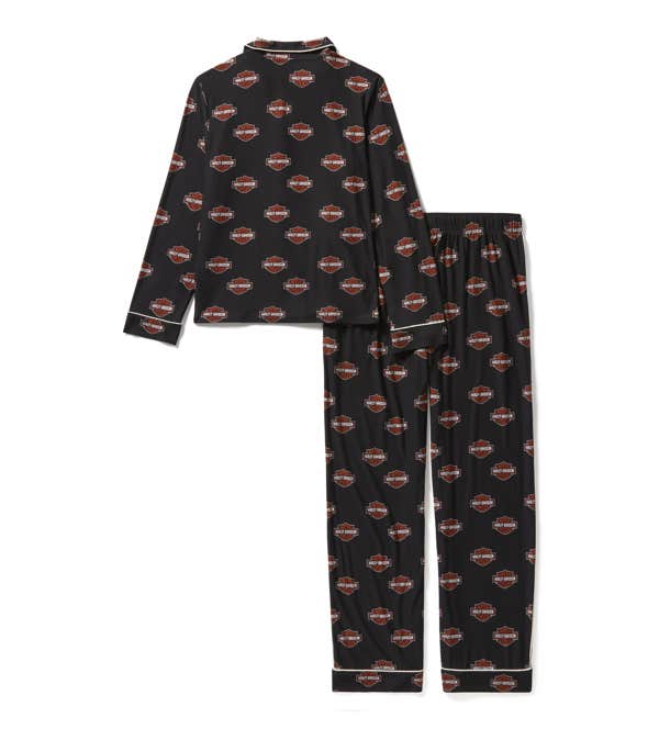 HARLEY-DAVIDSON WOMENS BAR & SHIELD BUTTON FRONT PAJAMA SET