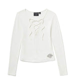HARLEY-DAVIDSON WOMENS LACE UP LONG SLEEVE TOP