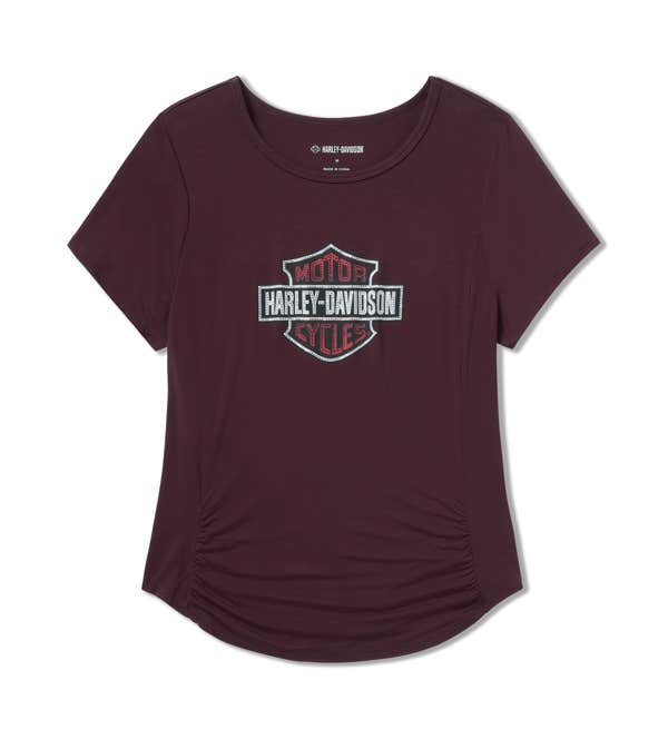 HARLEY-DAVIDSON WOMENS BEVELED BAR & SHIELD BLING TOP