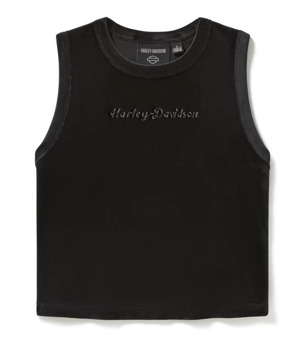 HARLEY-DAVIDSON WOMENS VELOUR CREW NECK TANK
