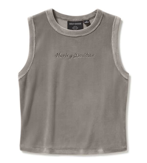 HARLEY-DAVIDSON WOMENS VELOUR CREW NECK TANK