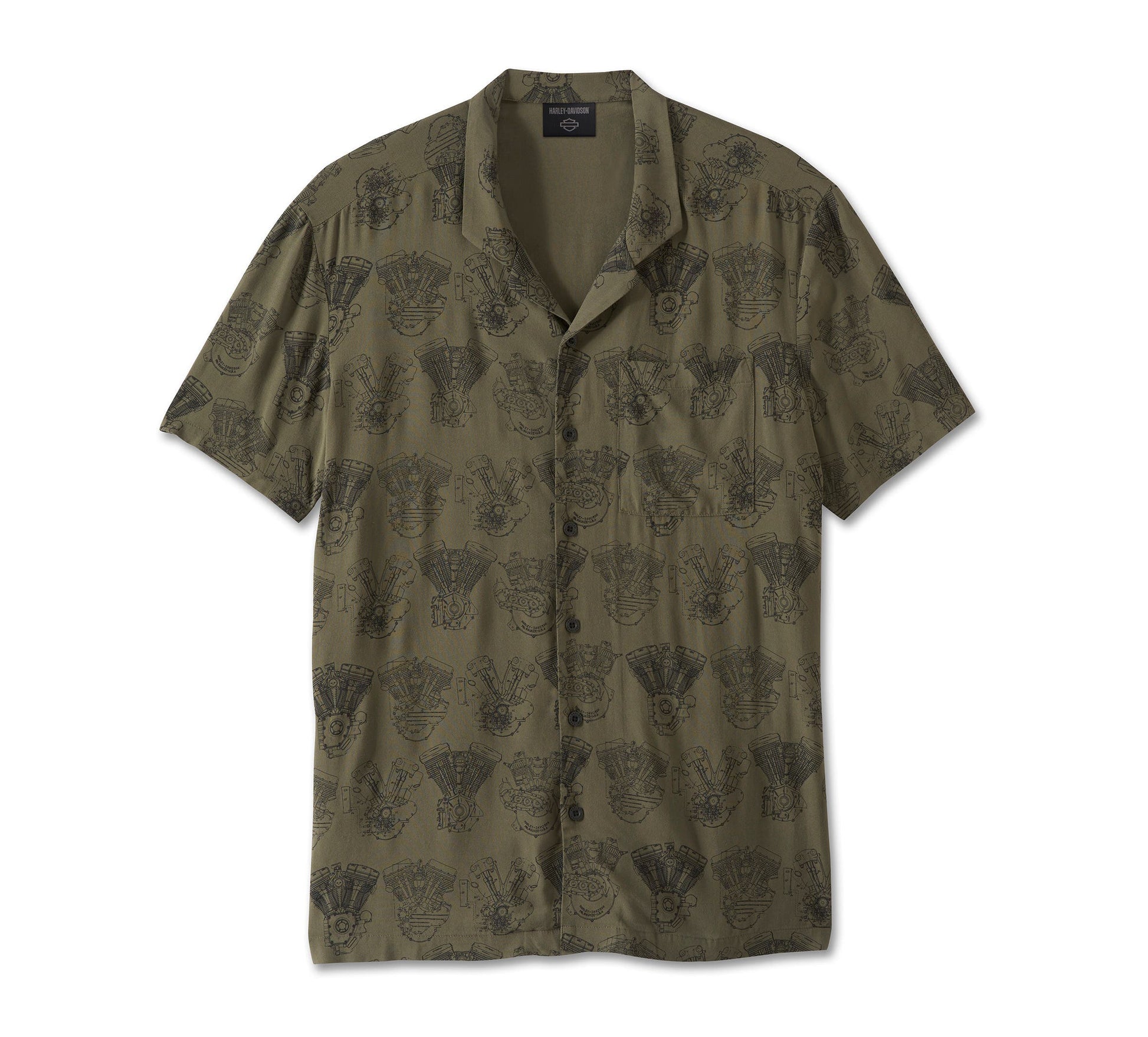 HARLEY-DAVIDSON MENS ENGINE ALOHA SHIRT