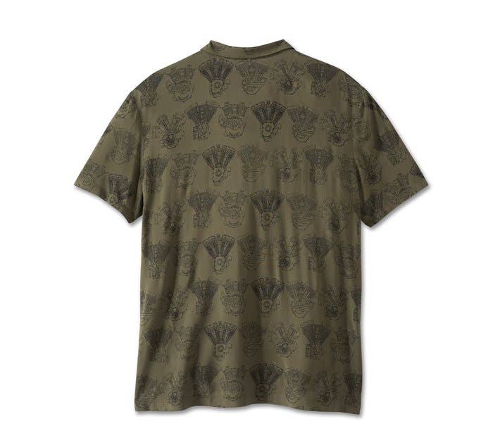 HARLEY-DAVIDSON MENS ENGINE ALOHA SHIRT