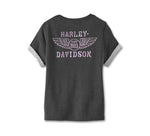 HARLEY-DAVIDSON WOMENS AT EASE SHORT SLEEVE PULLOVER