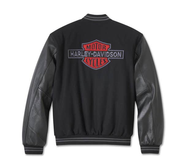 HARLEY-DAVIDSON MENS V-TWIN VARSITY LEATHER JACKET