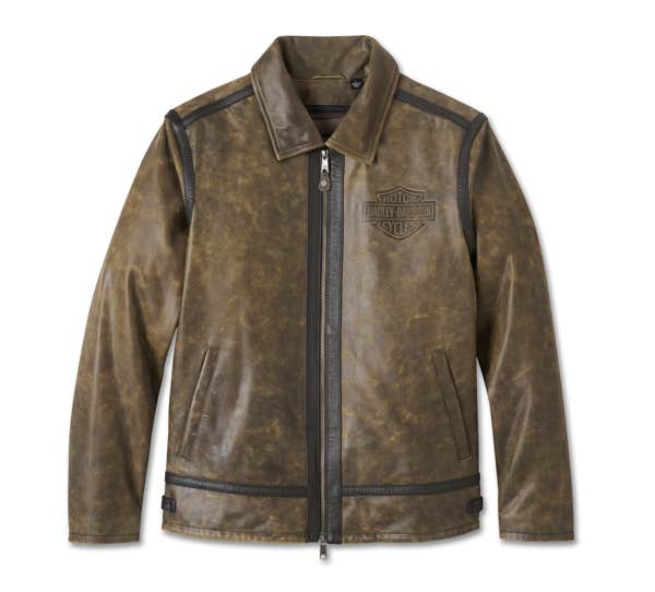 HARLEY-DAVIDSON MENS MILWAUKEE AVIATOR LEATHER JACKET