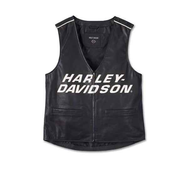 HARLEY-DAVIDSON MENS FACTORY LEATHER VEST