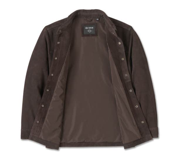 HARLEY-DAVIDSON MENS MILWAUKEE AVIATOR SUEDE OVERSHIRT