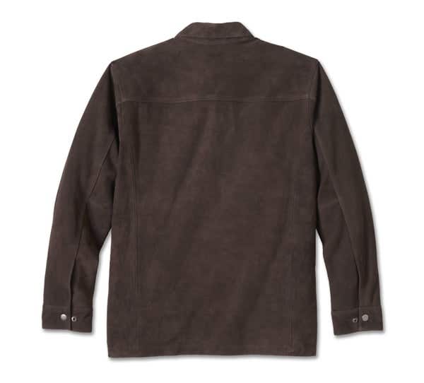 HARLEY-DAVIDSON MENS MILWAUKEE AVIATOR SUEDE OVERSHIRT