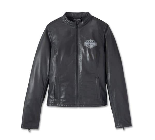 HARLEY-DAVIDSON WOMENS FACTORY PERFORATED LEATHER JACKET