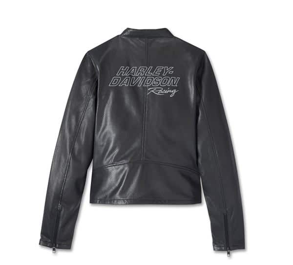 HARLEY-DAVIDSON WOMENS FACTORY PERFORATED LEATHER JACKET
