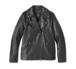 HARLEY-DAVIDSON WOMENS BACK IN BLACK LEATHER BIKER JACKET
