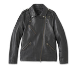 HARLEY-DAVIDSON WOMENS BACK IN BLACK LEATHER BIKER JACKET