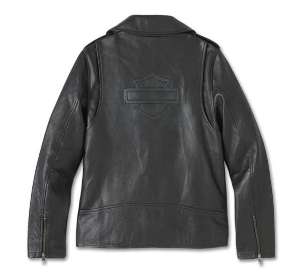 HARLEY-DAVIDSON WOMENS BACK IN BLACK LEATHER BIKER JACKET